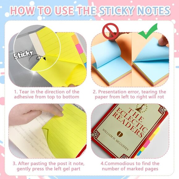 Sticky Notes Set, Sticky Notes Tabs, 710 Pack, Divider Sticky Notes, School Supp - Picture 5 of 8